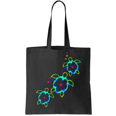 Tropical Colors Hawaiian Honu Sea Turtles Tote Bag