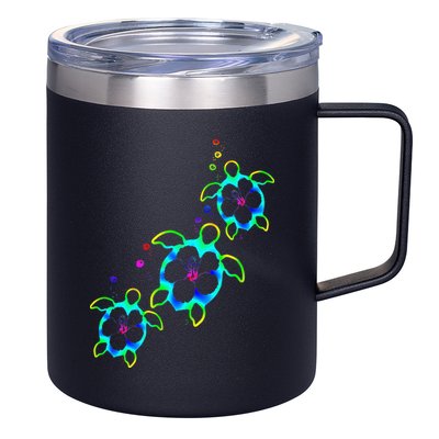 Tropical Colors Hawaiian Honu Sea Turtles 12oz Stainless Steel Coffee Mug