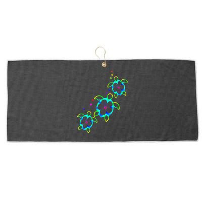 Tropical Colors Hawaiian Honu Sea Turtles Large Microfiber Waffle Golf Towel