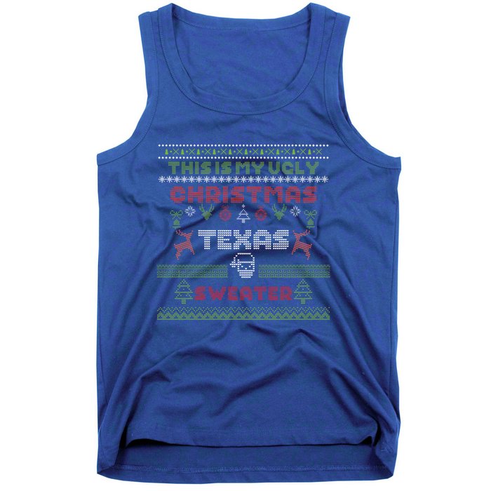 Texas Christmas Holiday Ugly Sweater Style Funny Gag Funny Gift Cute Gift Tank Top