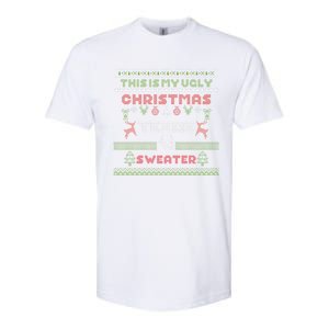 Texas Christmas Holiday Ugly Sweater Style Funny Gag Funny Gift Cute Gift Softstyle CVC T-Shirt