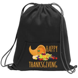 Thanksgiving Cornucopia Horn Of Plenty Food Harvest Fun Gift Sweatshirt Cinch Pack Bag