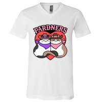 The Cat Hive Pardners Enamel Pin V-Neck T-Shirt