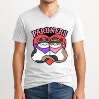 The Cat Hive Pardners Enamel Pin V-Neck T-Shirt