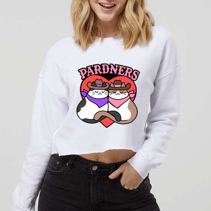 The Cat Hive Pardners Enamel Pin Cropped Pullover Crew