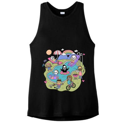The Chibi Horror Halloween Characters Cute Ladies PosiCharge Tri-Blend Wicking Tank