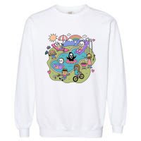 The Chibi Horror Halloween Characters Cute Garment-Dyed Sweatshirt