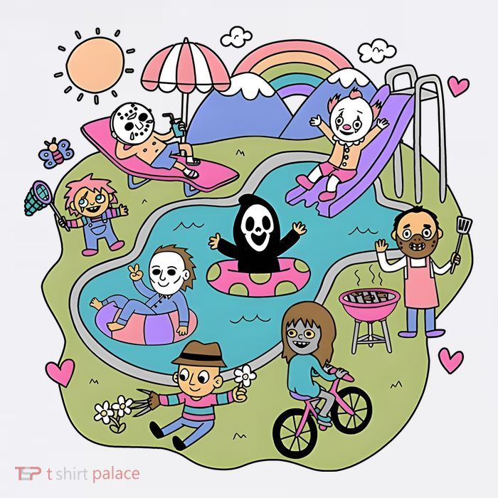 The Chibi Horror Halloween Characters Cute Tall T-Shirt