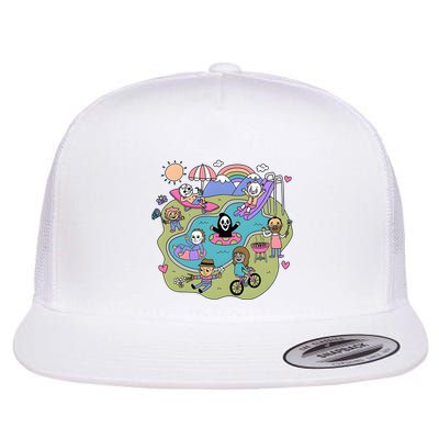 The Chibi Horror Halloween Characters Cute Flatbill Hat