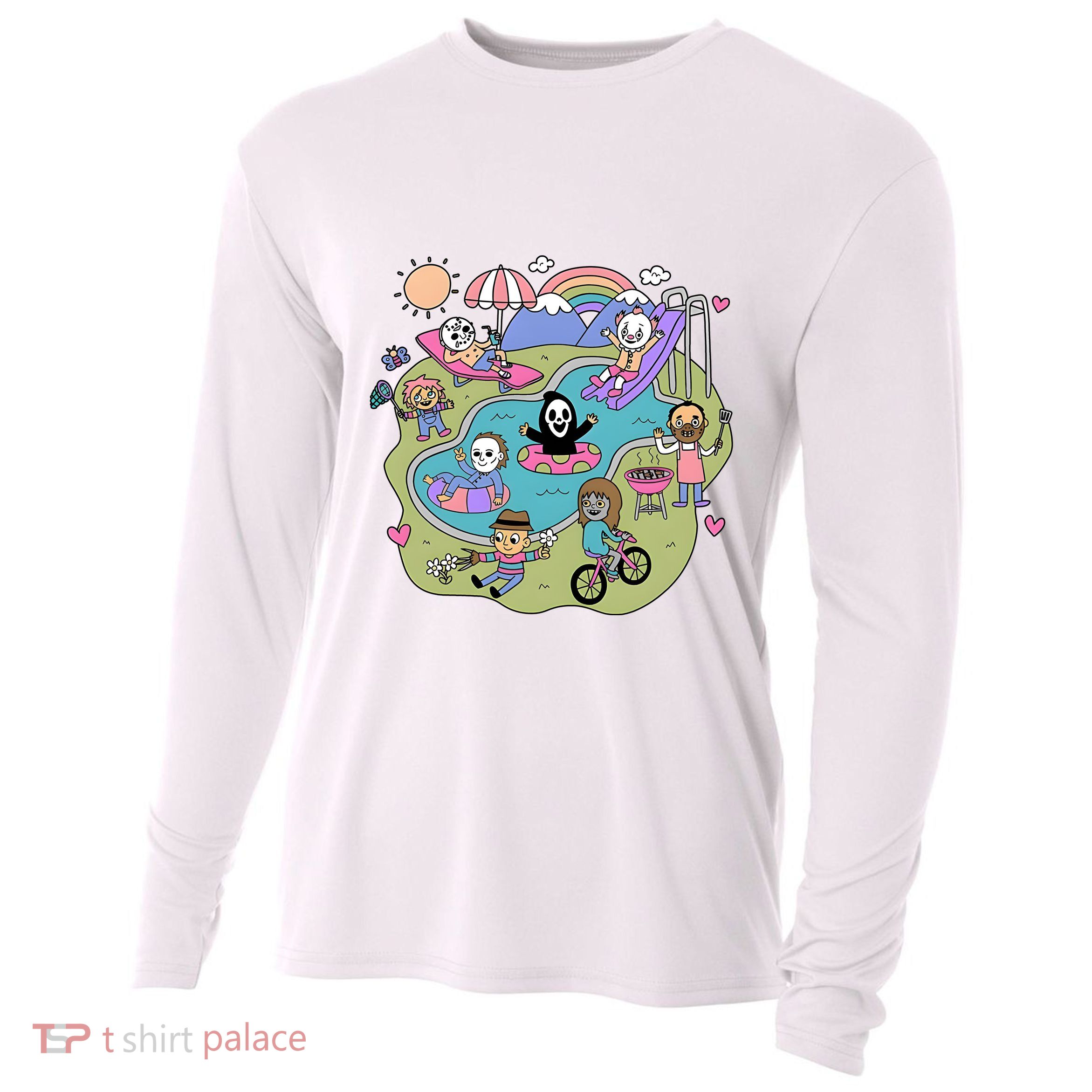 The Chibi Horror Halloween Characters Cute Cooling Performance Long Sleeve Crew