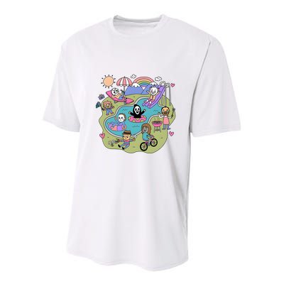 The Chibi Horror Halloween Characters Cute Youth Performance Sprint T-Shirt