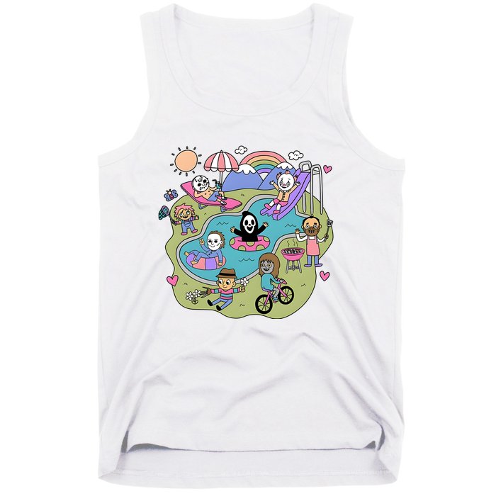 The Chibi Horror Halloween Characters Cute Tank Top