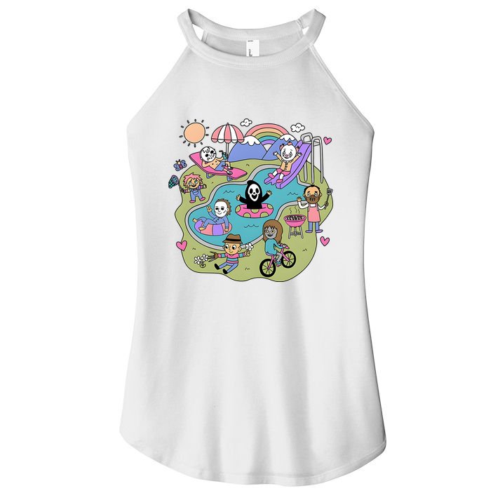 The Chibi Horror Halloween Characters Cute Women's Perfect Tri Rocker Tank