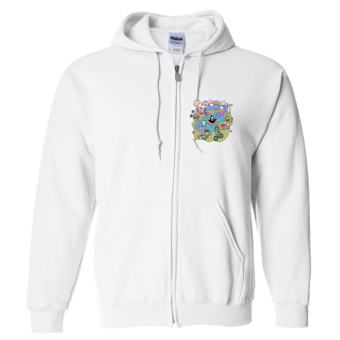 The Chibi Horror Halloween Characters Cute Full Zip Hoodie