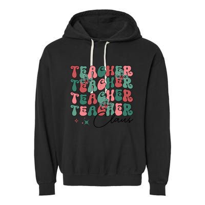 Teacher Claus Holiday Graphic Garment-Dyed Fleece Hoodie
