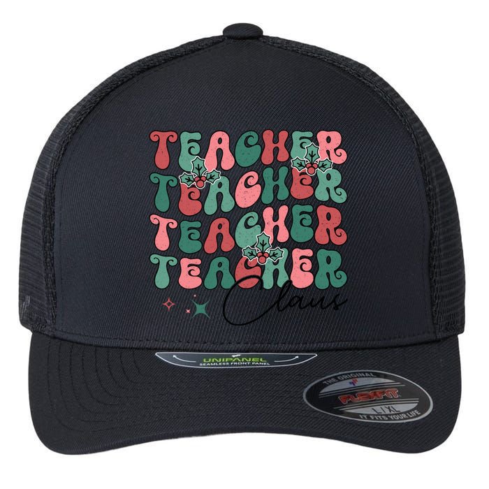 Teacher Claus Holiday Graphic Flexfit Unipanel Trucker Cap