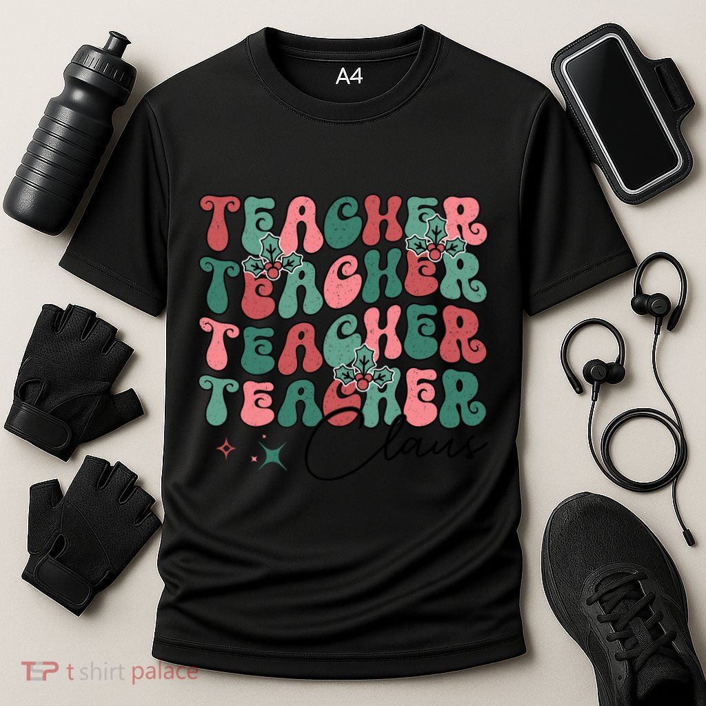 Teacher Claus Holiday Graphic Performance Shirt