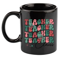 Teacher Claus Holiday Graphic 11oz C Handle Ceramic Mug