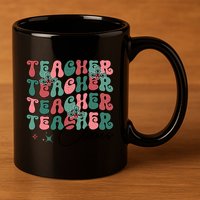 Teacher Claus Holiday Graphic 11oz C Handle Ceramic Mug