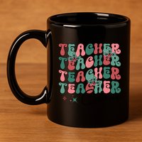 Teacher Claus Holiday Graphic 11oz C Handle Ceramic Mug