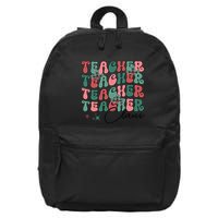 Teacher Claus Holiday Graphic 16 in Basic Backpack