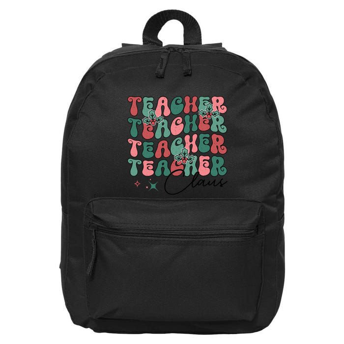 Teacher Claus Holiday Graphic 16 in Basic Backpack