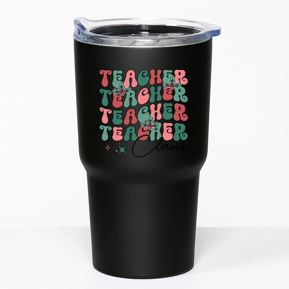 Teacher Claus Holiday Graphic Tumbler