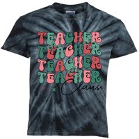 Teacher Claus Holiday Graphic Kids Tie-Dye T-Shirt