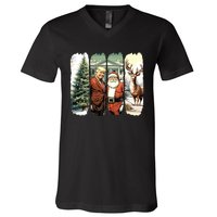 Trump Christmas Humorous ILl Be Home For Christmas V-Neck T-Shirt