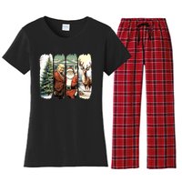 Trump Christmas Humorous ILl Be Home For Christmas Women's Flannel Pajama Set