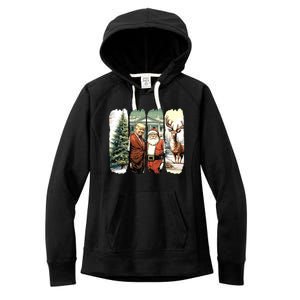 Trump Christmas Humorous ILl Be Home For Christmas Women's Fleece Hoodie