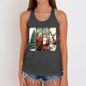 Trump Christmas Humorous ILl Be Home For Christmas Women's Knotted Racerback Tank