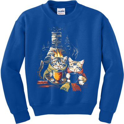 Two Cats Ing Tea Cottacegore Cat Lovers Gift Kids Sweatshirt