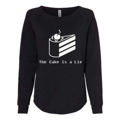 The Cake Is A Lie Womens California Wash Sweatshirt