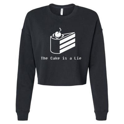 The Cake Is A Lie Cropped Pullover Crew