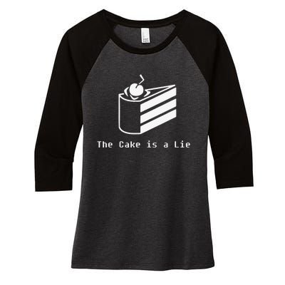 The Cake Is A Lie Women's Tri-Blend 3/4-Sleeve Raglan Shirt