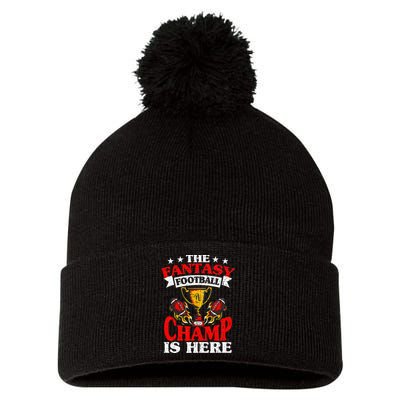 The Champ Is Here Fantasy Football Pom Pom 12in Knit Beanie