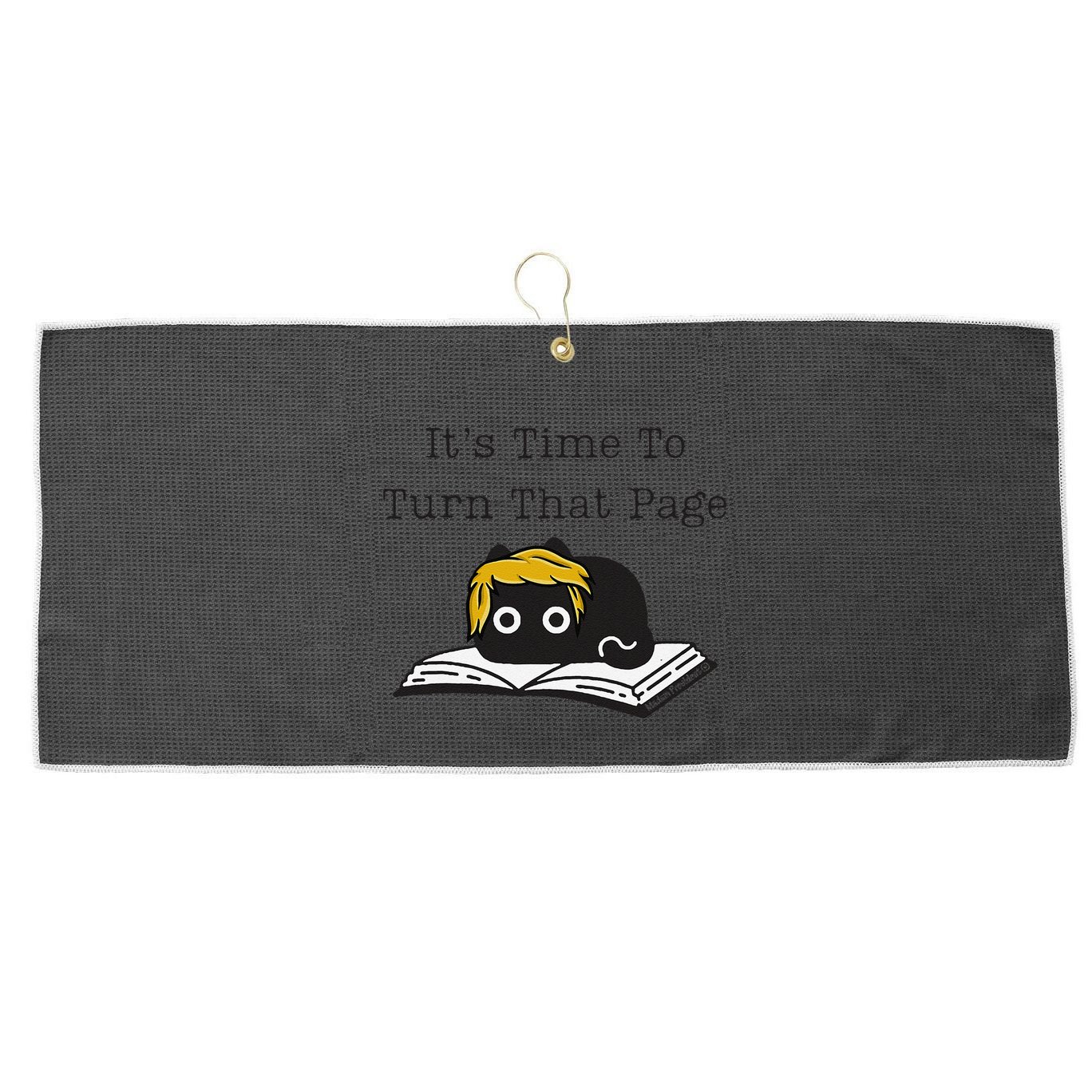 Trump Cat ItS Time To Turn That Page Large Microfiber Waffle Golf Towel