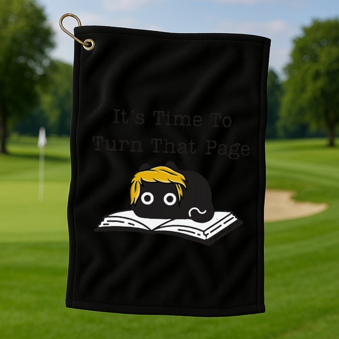 Trump Cat ItS Time To Turn That Page Golf Towel
