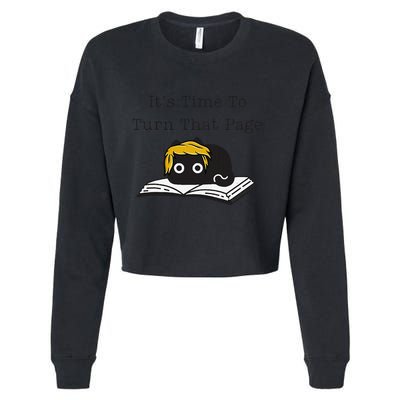 Trump Cat ItS Time To Turn That Page Cropped Pullover Crew