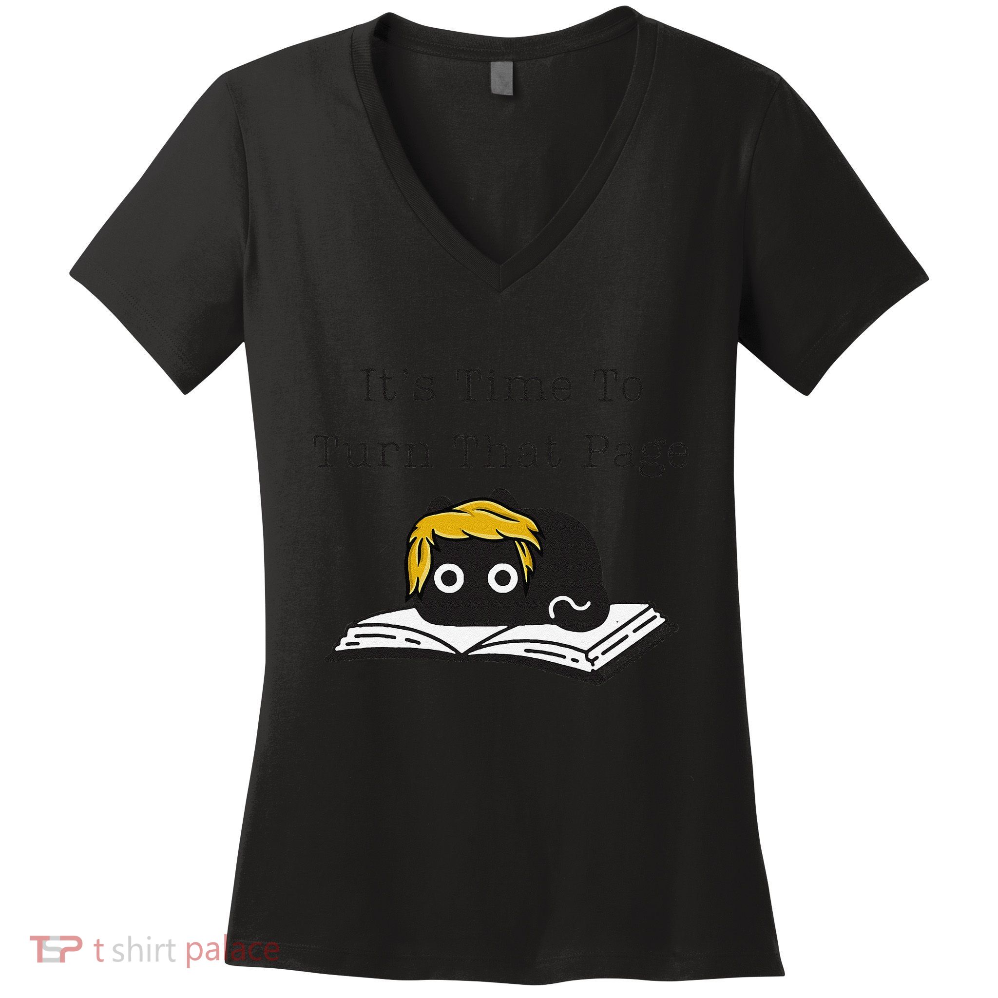 Trump Cat ItS Time To Turn That Page Women's V-Neck T-Shirt