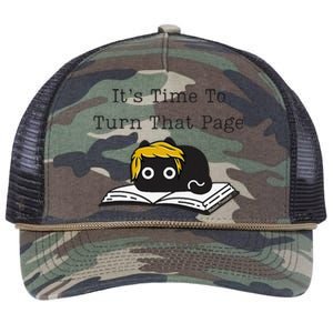 Trump Cat ItS Time To Turn That Page Retro Rope Trucker Hat Cap