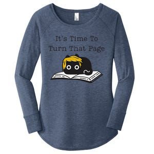 Trump Cat ItS Time To Turn That Page Women's Perfect Tri Tunic Long Sleeve Shirt