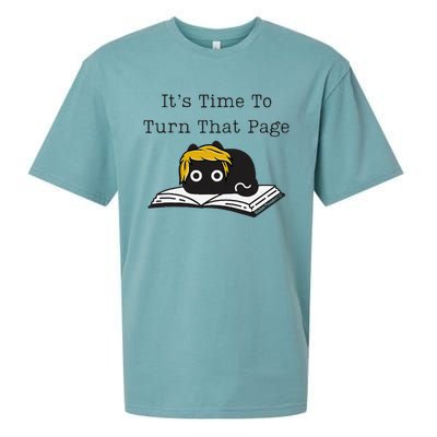 Trump Cat ItS Time To Turn That Page Sueded Cloud Jersey T-Shirt