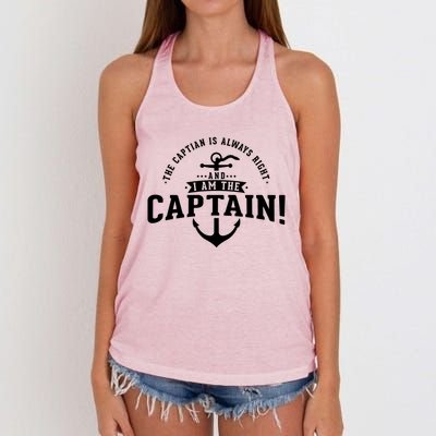 The Captain Is Always Right Captain Gift Women's Knotted Racerback Tank