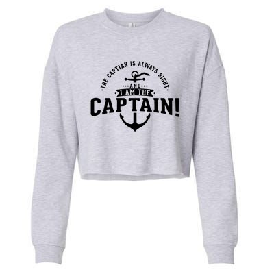 The Captain Is Always Right Captain Gift Cropped Pullover Crew