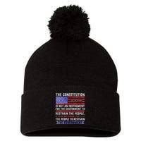 The Constitution Is An Instrument Us Patriotic Pom Pom 12in Knit Beanie
