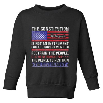 The Constitution Is An Instrument Us Patriotic Toddler Sweatshirt