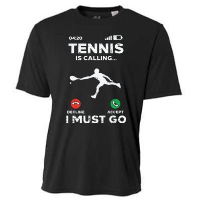 Tennis Calling I Must Go Funny Player Coach Cooling Performance Crew T-Shirt