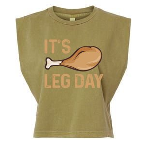 Thanksgiving Cotume Its Leg Day Pilgrim Turkey Leg Design Cool Gift Garment-Dyed Women's Muscle Tee